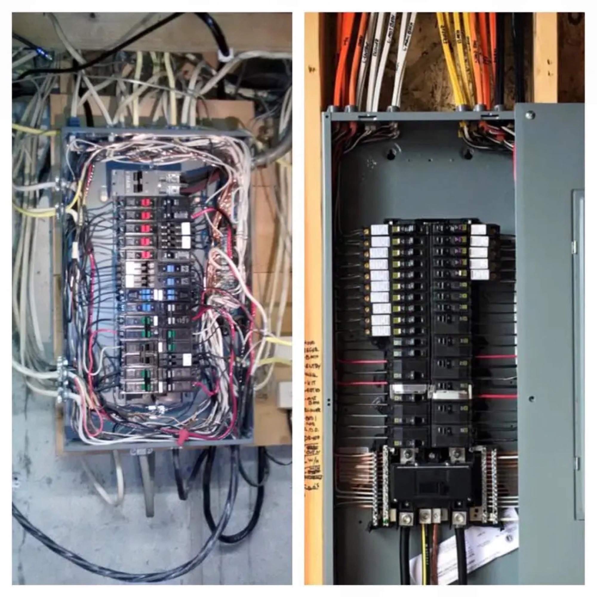Newly installed 200-amp electrical service panel by Nexis
